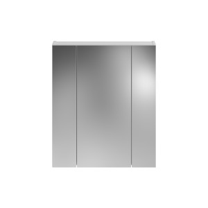 Ensemble de meuble de salle de bain : Meuble sous vasque + 2 demi colonne + Meuble de rangement avec miroir – Blanc laqué – KLEA