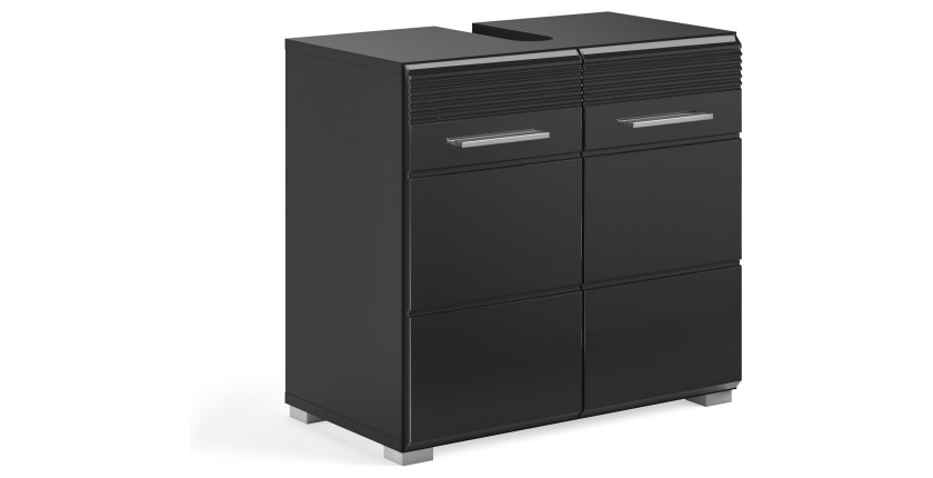 Meuble sous vasque – Noir laqué – KLEANKIN 