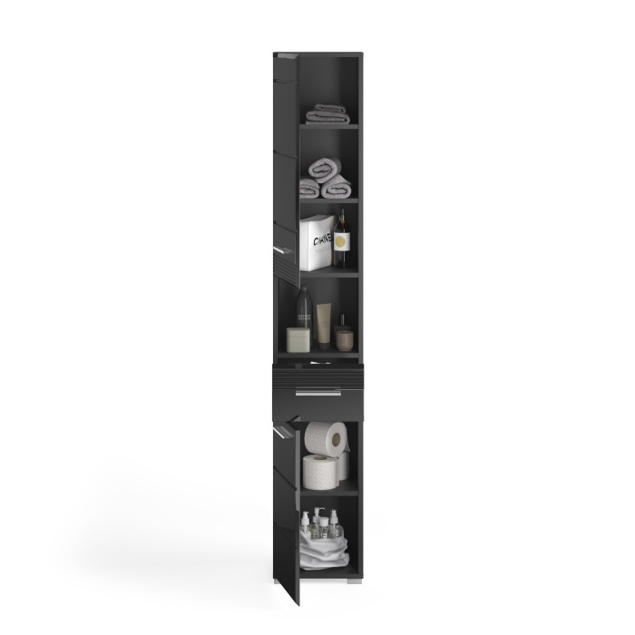 Colonne de salle de bain – Noir laqué – KLEANKIN 