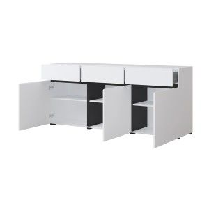 Ensemble meubles de salon HAVANA – Buffet haut, meuble TV, buffet bas – Design moderne blanc et noir
