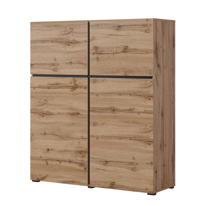 Ensemble meubles de salon HAVANA – Buffet haut, meuble TV, buffet bas – Design moderne chêne et noir