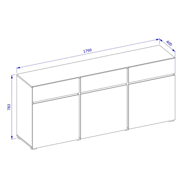 Ensemble meubles de salon HAVANA – Buffet haut, meuble TV, buffet bas – Design moderne chêne et noir