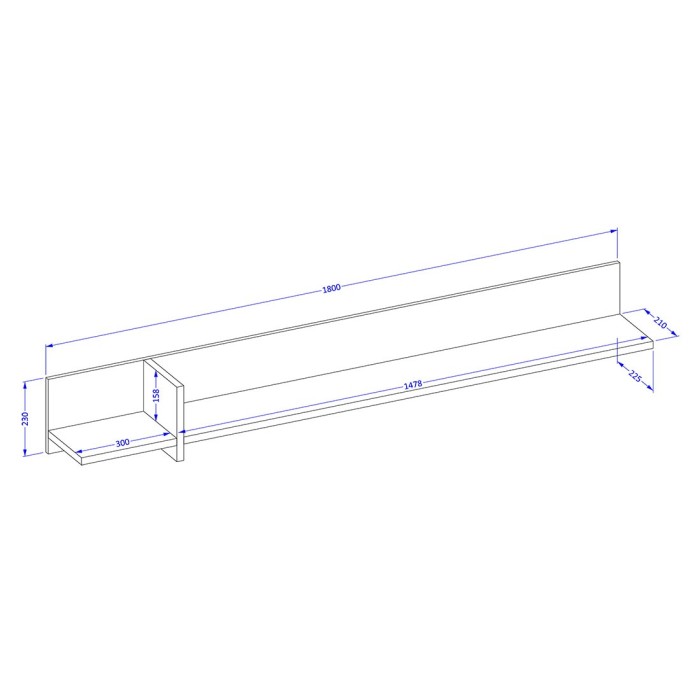 Ensemble de 4 meubles collection HAVANA coloris blanc et noir. Meuble TV XL, vitrine, table basse, étagère