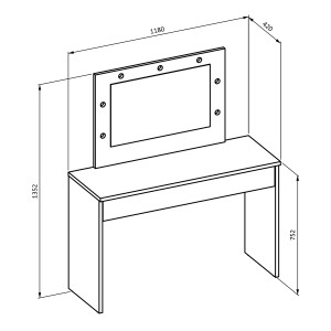 Coiffeuse DIVA blanche – Avec miroir, tiroir et éclairage LED – Élégance et fonctionnalité