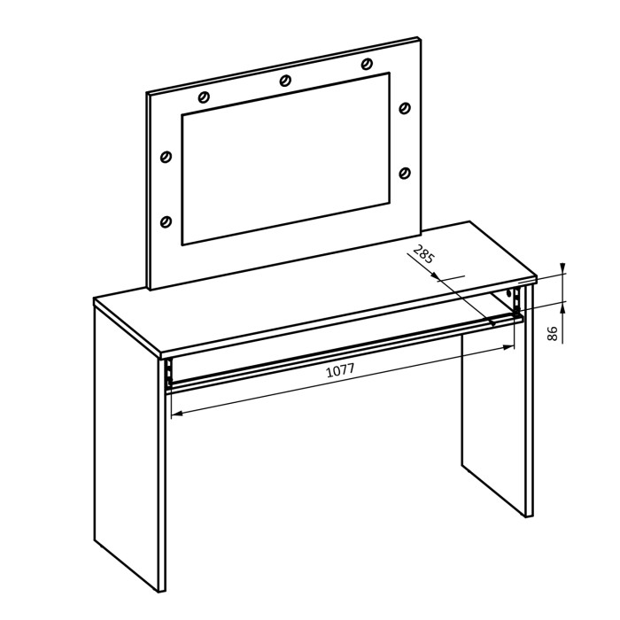 Coiffeuse DIVA blanche – Avec miroir, tiroir et éclairage LED – Élégance et fonctionnalité