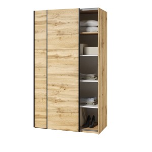 Armoire SLIDE – 120 cm – 2 portes coulissantes – Coloris chêne – Style naturel et moderne