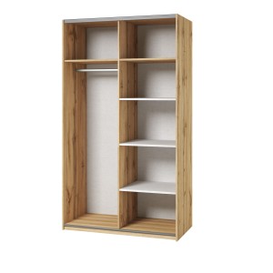 Armoire SLIDE – 120 cm – 2 portes coulissantes – Coloris chêne – Style naturel et moderne