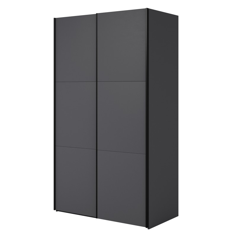 Armoire SLIDE – 120 cm – 2 portes coulissantes – Finition noire – Élégance contemporaine et modulable