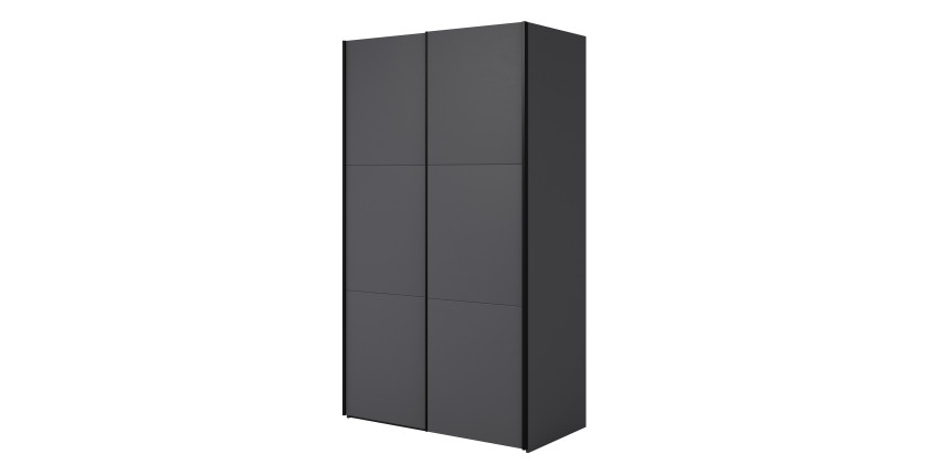 Armoire SLIDE – 120 cm – 2 portes coulissantes – Finition noire – Élégance contemporaine et modulable