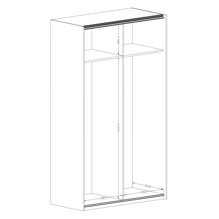 Armoire SLIDE – 120 cm – 2 portes coulissantes – Finition noire – Élégance contemporaine et modulable