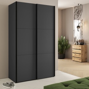 Armoire SLIDE – 120 cm – 2 portes coulissantes – Finition noire – Élégance contemporaine et modulable