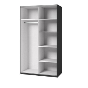 Armoire SLIDE – 120 cm – 2 portes coulissantes – Finition noire – Élégance contemporaine et modulable