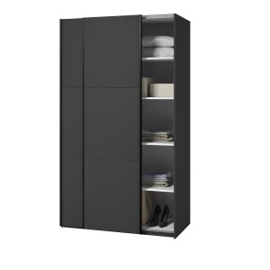 Armoire SLIDE – 120 cm – 2 portes coulissantes – Finition noire – Élégance contemporaine et modulable
