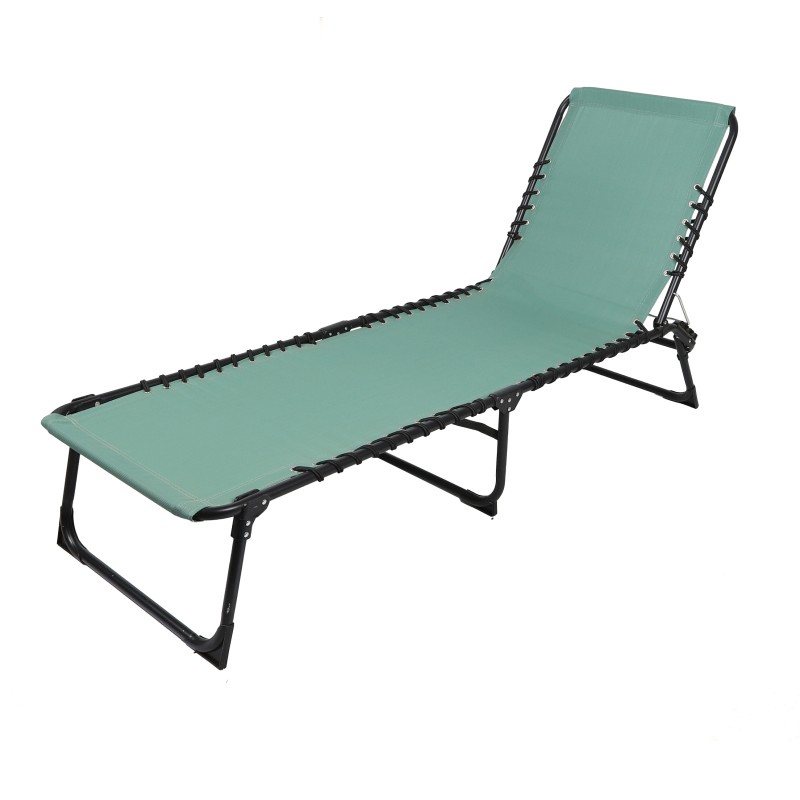 Lot de 2 bains de soleil vert – 187x56x26/85 cm – Métal – Toile résistante – Dossier inclinable