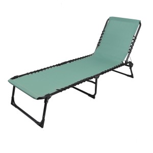 Lot de 2 bains de soleil vert – 187x56x26/85 cm – Métal – Toile résistante – Dossier inclinable