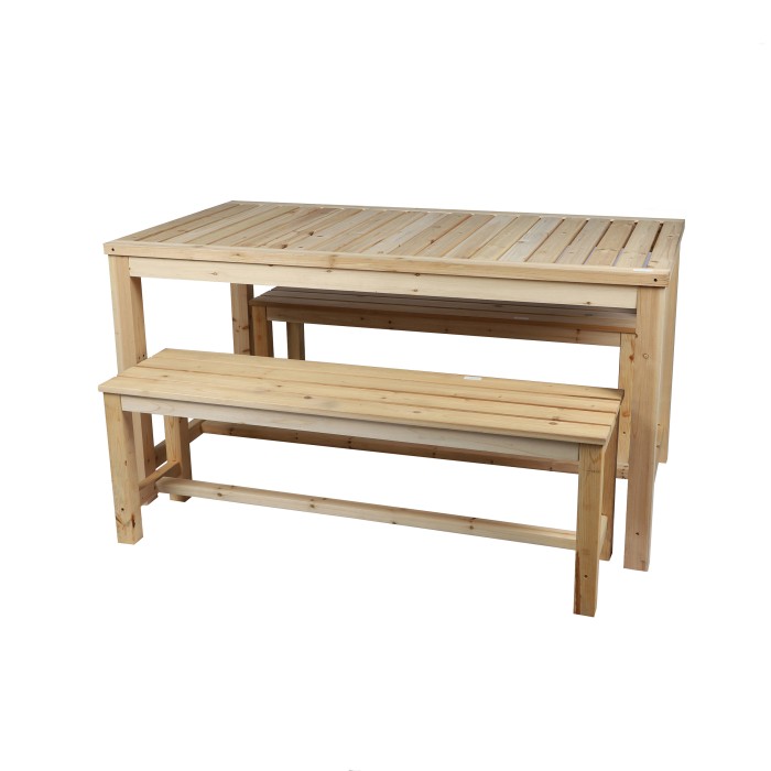 Table avec 2 bancs en bois...