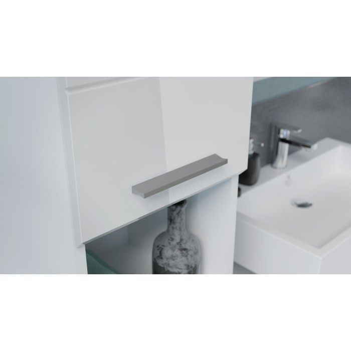 Meuble de rangement salle de bain 1 porte 1 tiroir – Blanc laqué – VICCO