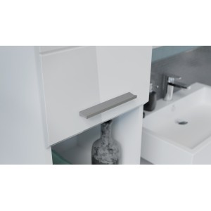 Meuble de rangement salle de bain 1 porte 1 tiroir – Blanc laqué – VICCO