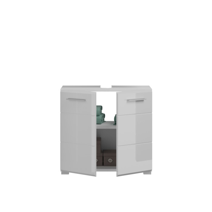 Meuble sous vasque 2 portes – Blanc laqué – VICCO