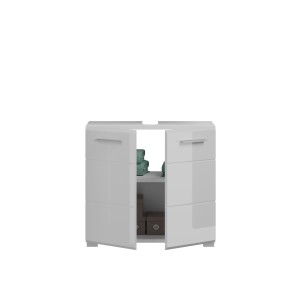 Meuble sous vasque 2 portes – Blanc laqué – VICCO