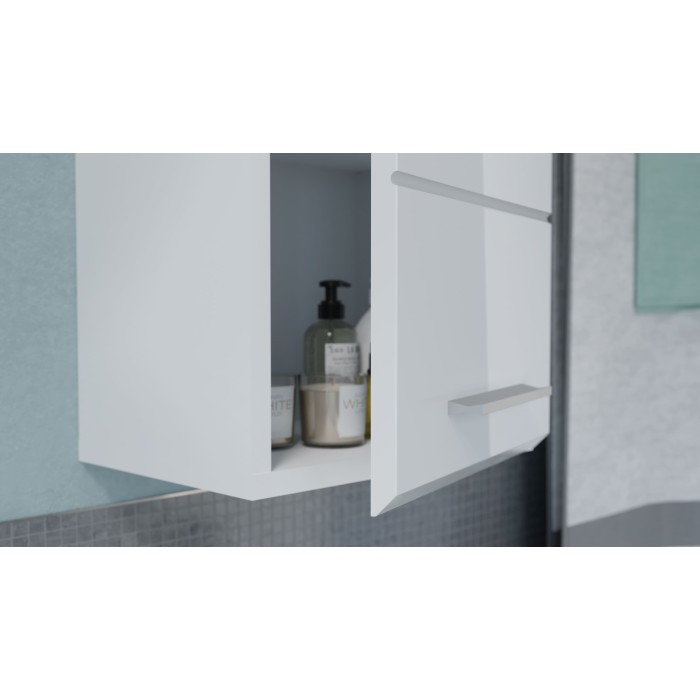 Meuble de rangement salle de bain – Blanc laqué – VICCO