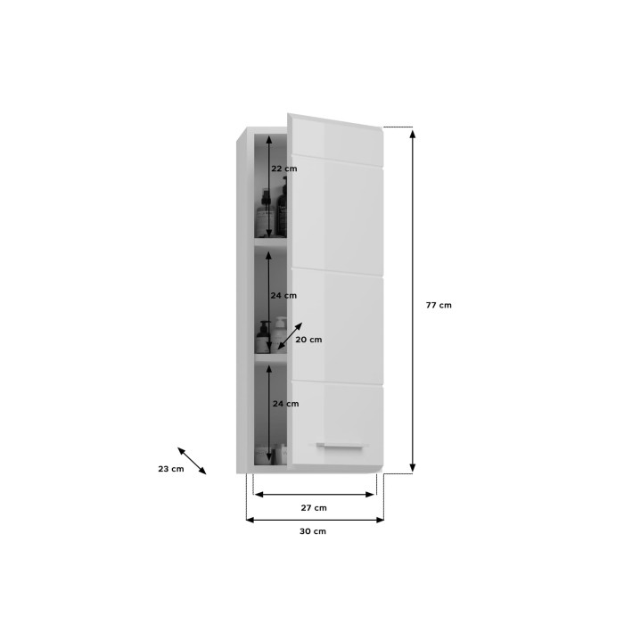 Meuble de rangement salle de bain – Blanc laqué – VICCO