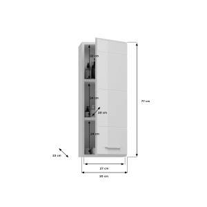 Meuble de rangement salle de bain – Blanc laqué – VICCO