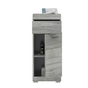 Meuble de rangement 1 porte 1 tiroir coloris chêne cendré – AVENSIO