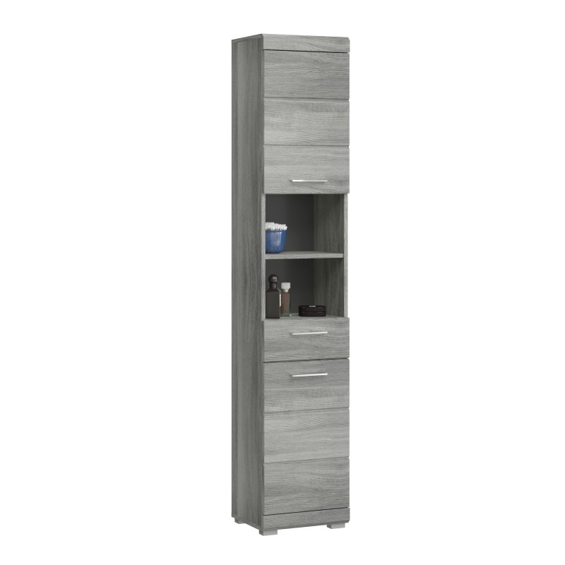Colonne de salle de bain 2 portes 1 tiroir + 2 niches – AVENSIO