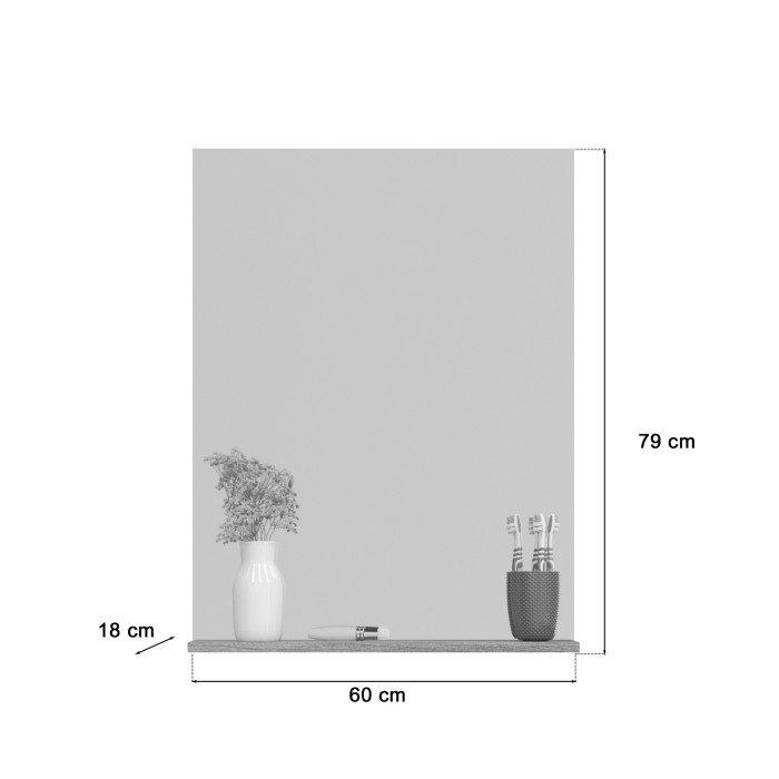 Miroir de salle de bain AVENSIO – Gris laqué avec miroir – Design moderne