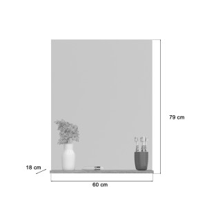 Miroir de salle de bain AVENSIO – Gris laqué avec miroir – Design moderne