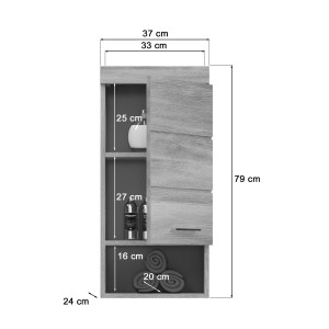 Meuble de rangement suspendu AVENSIO – Gris laqué – Design moderne