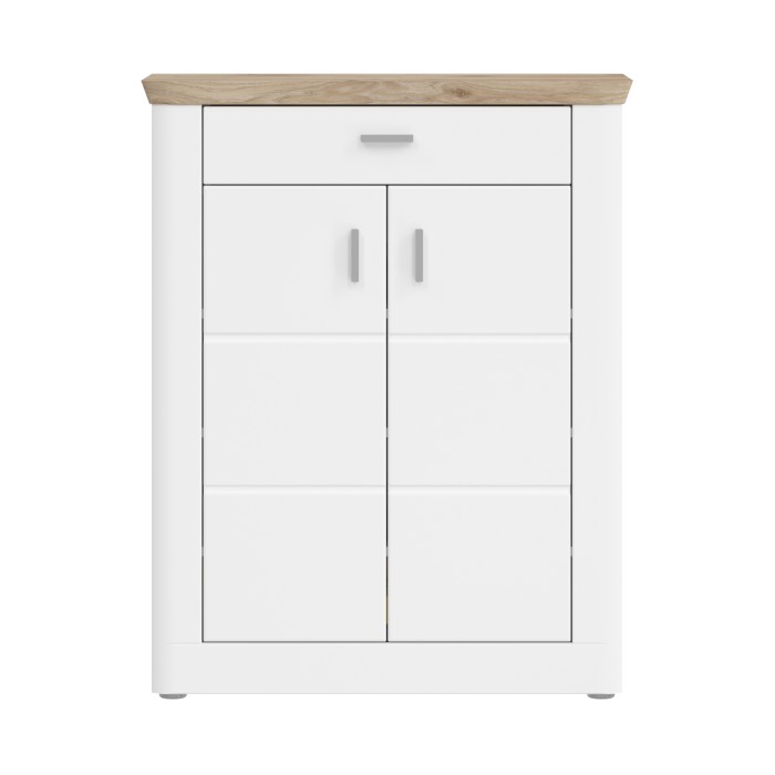 Buffet d'entrée avec 2 portes et 1 tiroir – Blanc Mat – CAMPAGNA