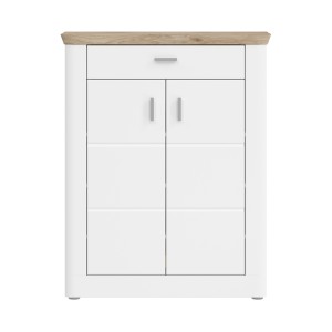 Buffet d'entrée avec 2 portes et 1 tiroir – Blanc Mat – CAMPAGNA