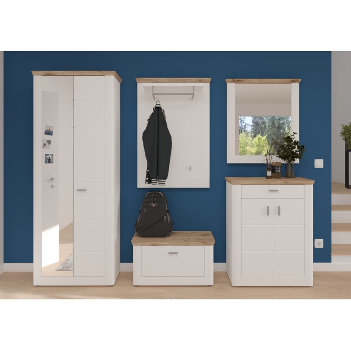 Buffet d'entrée avec 2 portes et 1 tiroir – Blanc Mat – CAMPAGNA