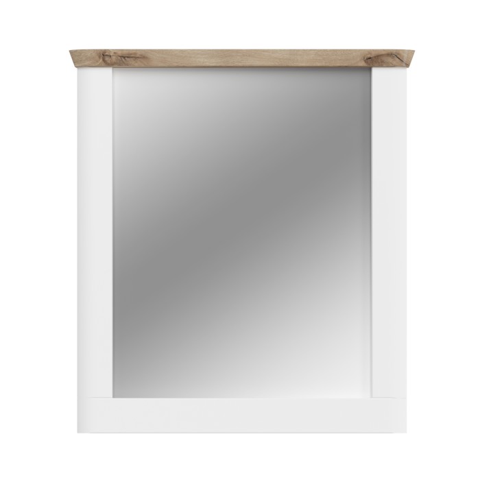 Miroir CAMPAGNA blanc et chêne – 77x87 cm, style campagne