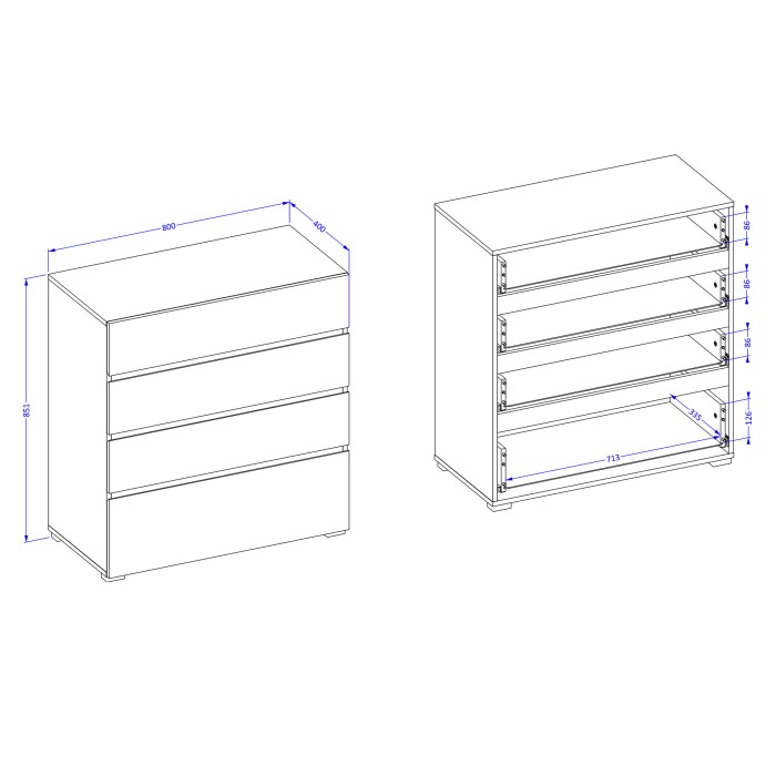 Chambre complète HAVANA beige et noir – Lit 180x200, armoire 4 portes, chevets et commode