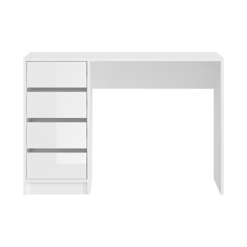 Coiffeuse ESTRELLA blanche sans miroir – 110 cm, 4 tiroirs, style classique