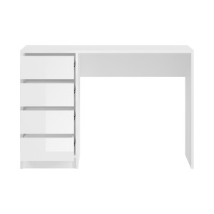 Coiffeuse ESTRELLA blanche sans miroir – 110 cm, 4 tiroirs, style classique