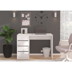 Coiffeuse ESTRELLA blanche sans miroir – 110 cm, 4 tiroirs, style classique