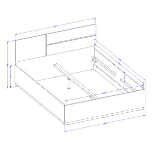 Lit HAVANA 160x200 blanc et noir avec sommier – Design moderne et confort optimisé