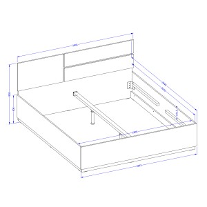 Lit HAVANA 180x200 blanc et noir avec sommier – Confort XL et style moderne pour votre chambre