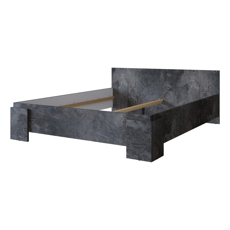 Lit BOMBAY – 180x200 cm – Effet ardoise – Design moderne