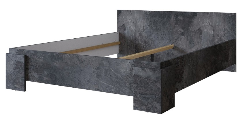 Lit BOMBAY – 180x200 cm – Effet ardoise – Design moderne