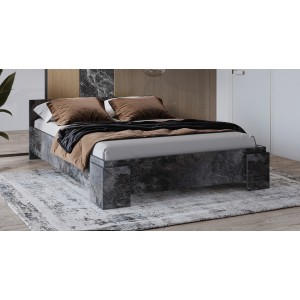 Lit BOMBAY – 180x200 cm – Effet ardoise – Design moderne