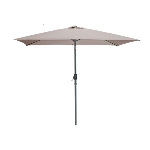 L’indispensable été : Parasol inclinable coloris taupe + housse anti-UV + pieds en ciment 25Kg