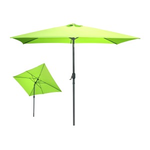 L’indispensable été : Parasol inclinable vert pomme + housse anti-UV + pieds en ciment 25Kg