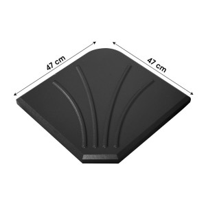 Pack parasol déporté rouge + dalle béton – Élégance, ombre XXL et stabilité assurée