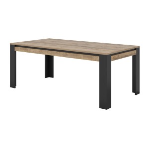 Pack complet salon & salle à manger MEUNIER – 5 Meubles Loft en Chêne Samdal & noir mat