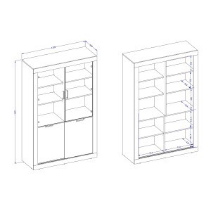 Pack salon complet MEUNIER – Meuble TV, vitrine & table basse en chêne Samdal & noir mat